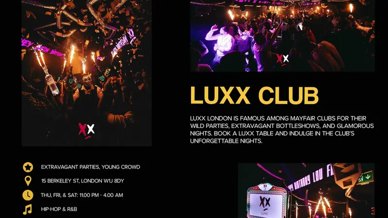 Luxx Club - A High-Class Nightclub in Mayfair, London